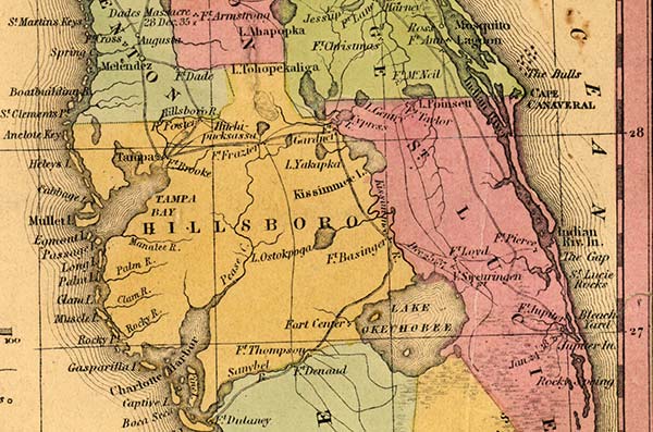 Map of Hillsborough County, Florida, 1882 - History & Genealogy Records of Hillsborough  County - Digital Collections